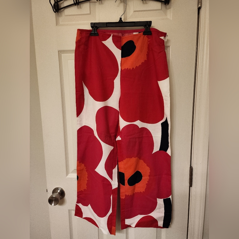 Marimekko Pink and White Floral Pants